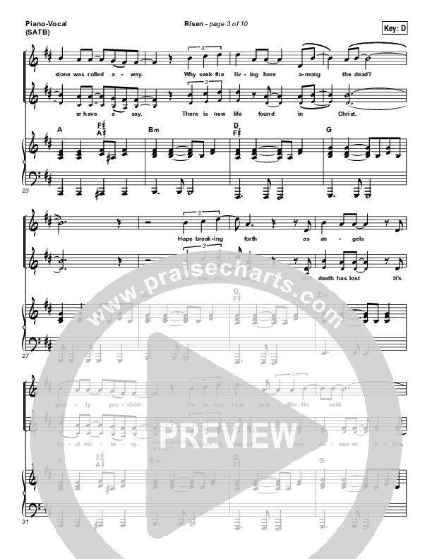 Risen Piano/Vocal Pack (North Side Worship / Thomas Agnew)
