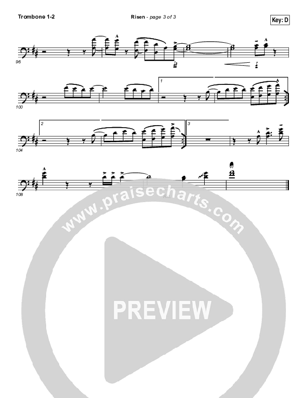 Risen Trombone 1/2 (North Side Worship / Thomas Agnew)