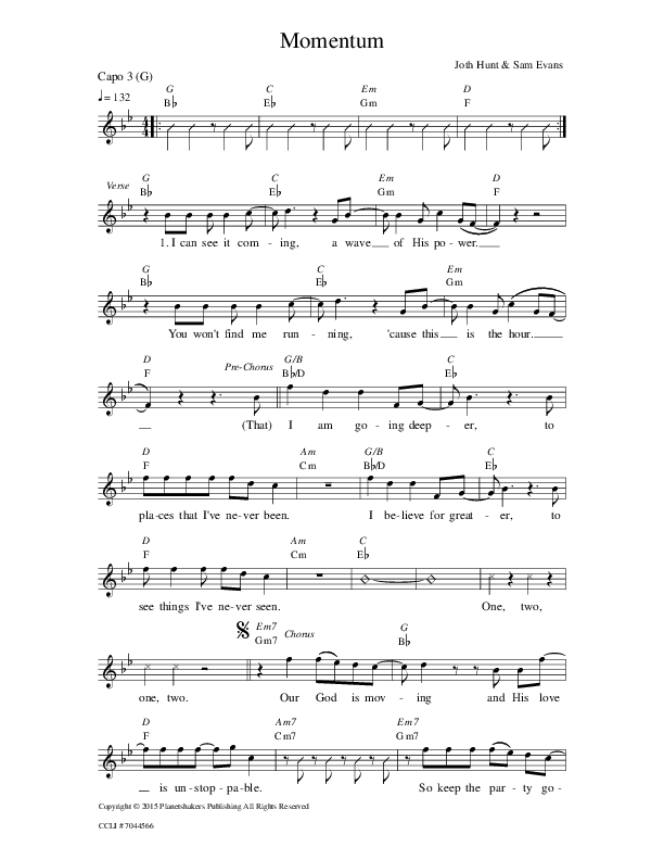 Momentum Lead Sheet (Planetshakers)