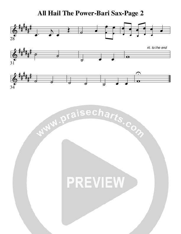 All Hail The Power Of Jesus Name (Coronation) (Instrumental) Bari Sax (AnderKamp Music)