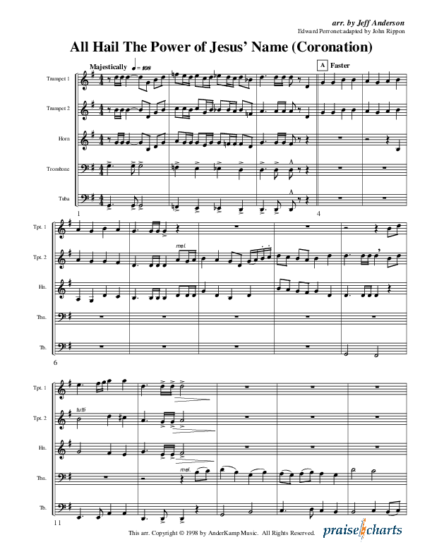 All Hail The Power Of Jesus Name (Coronation) (Instrumental) Conductor's Score (AnderKamp Music)