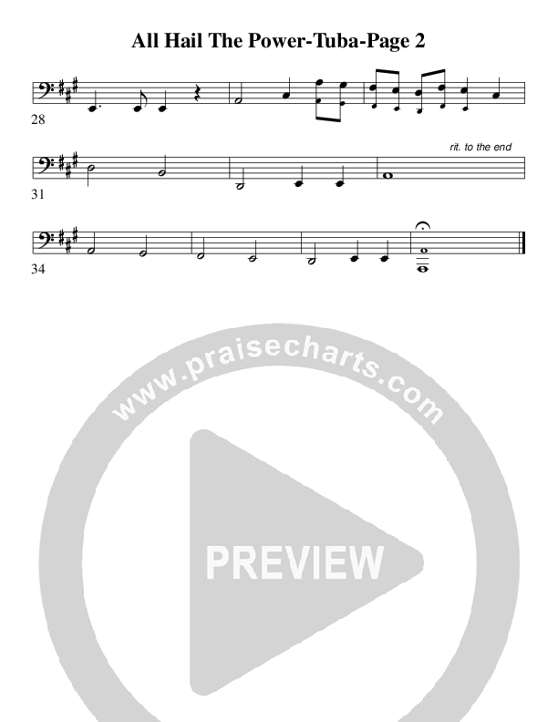 All Hail The Power Of Jesus Name (Coronation) (Instrumental) Tuba (AnderKamp Music)