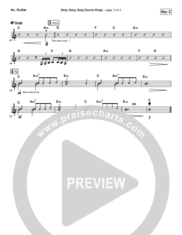 Holy Holy Holy (Savior King) Acoustic Guitar (Gateway Worship / Kari Jobe)