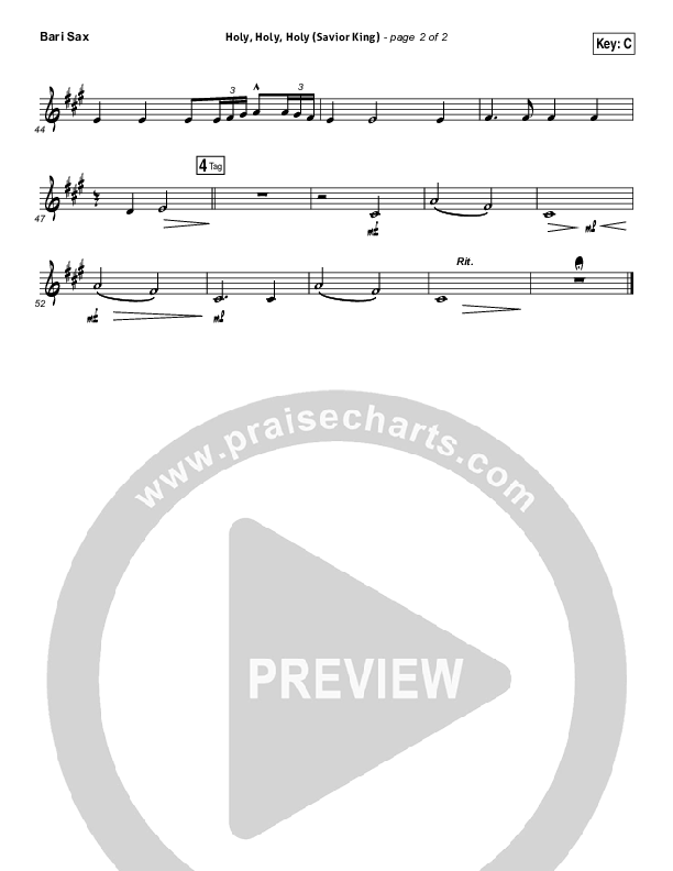 Holy Holy Holy (Savior King) Bari Sax (Gateway Worship / Kari Jobe)