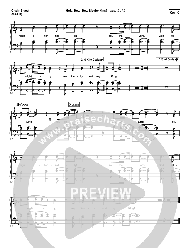 Holy Holy Holy (Savior King) Choir Vocals (SATB) (Gateway Worship / Kari Jobe)