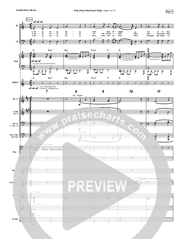 Holy Holy Holy (Savior King) Conductor's Score (Gateway Worship / Kari Jobe)