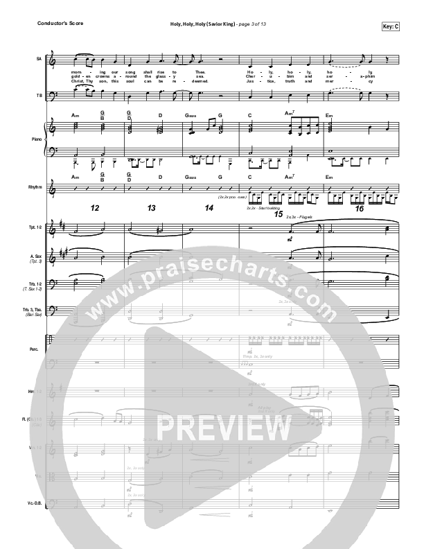 Holy Holy Holy (Savior King) Conductor's Score (Gateway Worship / Kari Jobe)