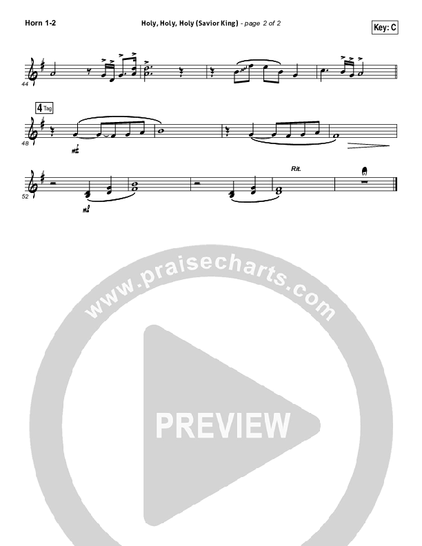 Holy Holy Holy (Savior King) French Horn 1/2 (Gateway Worship / Kari Jobe)
