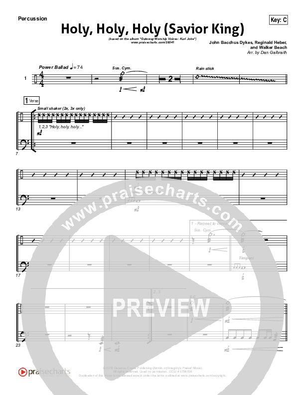 Holy Holy Holy (Savior King) Percussion (Gateway Worship / Kari Jobe)