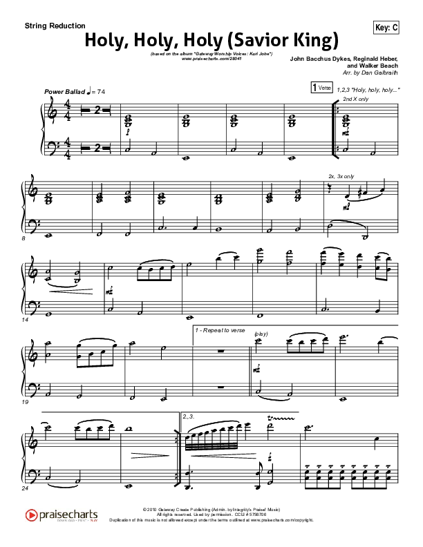 Holy Holy Holy (Savior King) String Pack (Gateway Worship / Kari Jobe)