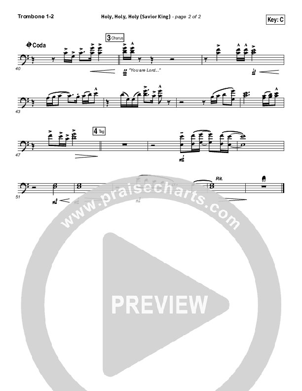 Holy Holy Holy (Savior King) Trombone 1/2 (Gateway Worship / Kari Jobe)