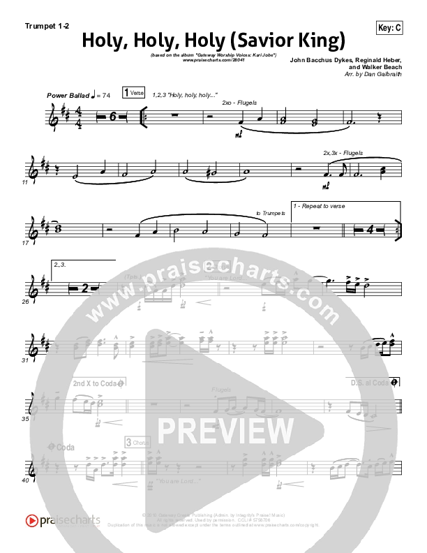 Holy Holy Holy (Savior King) Brass Pack (Gateway Worship / Kari Jobe)