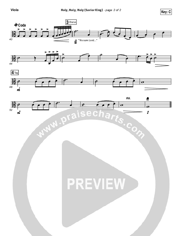 Holy Holy Holy (Savior King) Viola (Gateway Worship / Kari Jobe)