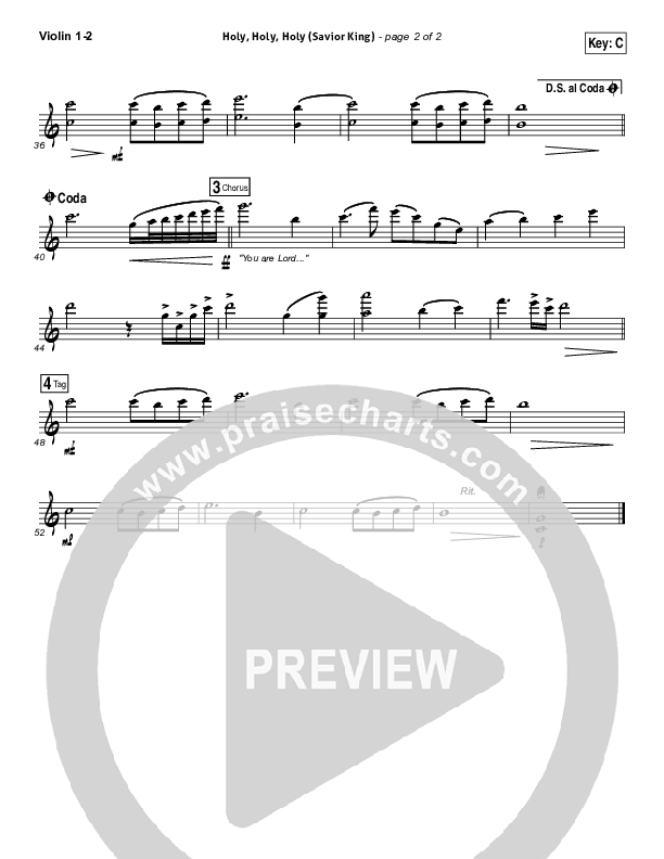 Holy Holy Holy (Savior King) Violin 1/2 (Gateway Worship / Kari Jobe)