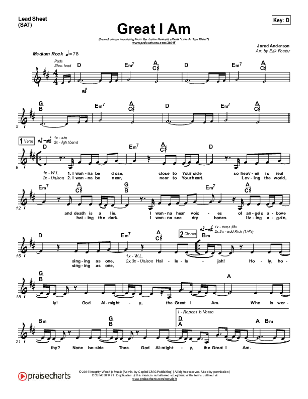 Great I Am Lead (SAT) (LaRue Howard)