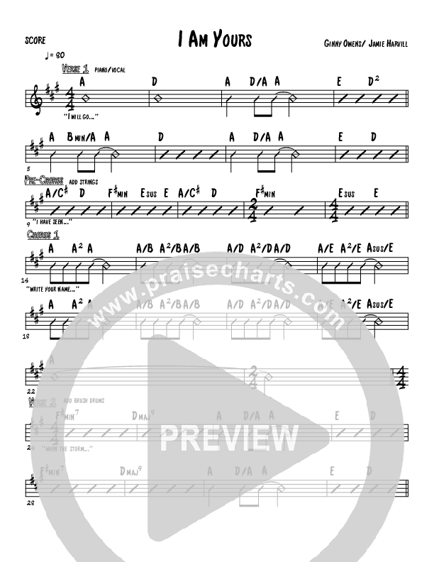 I Will Praise You Rhythm Chart (Ginny Owens)