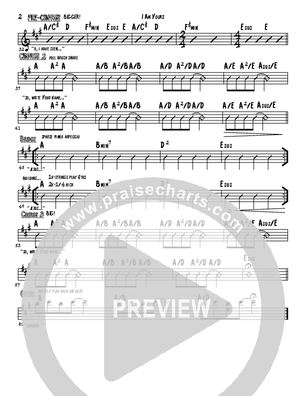 I Will Praise You Rhythm Chart (Ginny Owens)