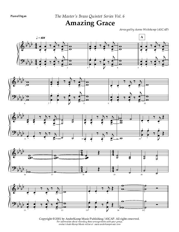 Amazing Grace (Instrumental) Piano Sheet (AnderKamp Music)