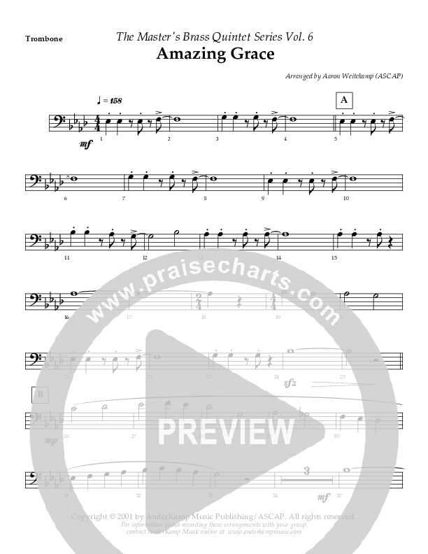 Amazing Grace (Instrumental) Trombone (AnderKamp Music)