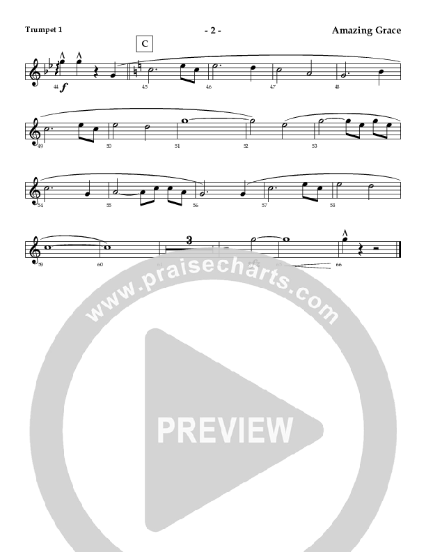 Amazing Grace (Instrumental) Trumpet 1 (AnderKamp Music)