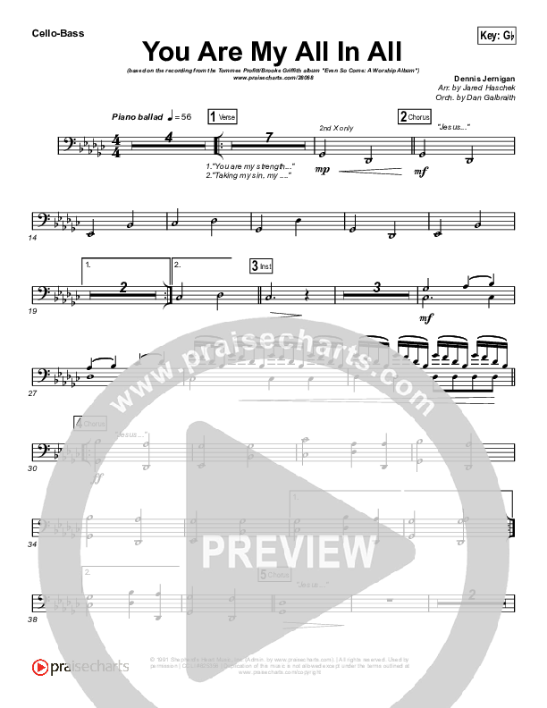 You Are My All In All Cello/Bass (Tommee Profitt & Brooke Griffith)