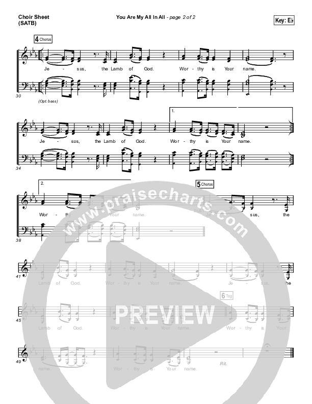 You Are My All In All Choir Sheet (SATB) (Tommee Profitt & Brooke Griffith)