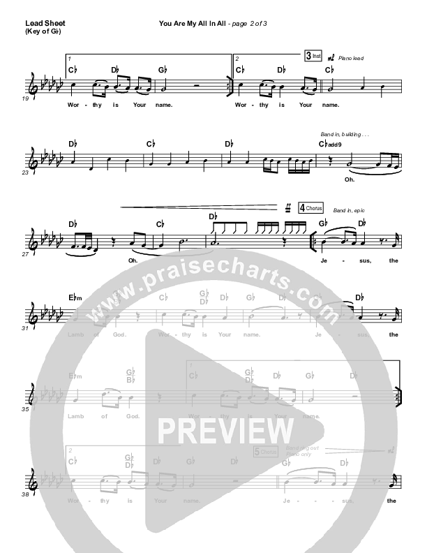 You Are My All In All Lead Sheet (Melody) (Tommee Profitt & Brooke Griffith)