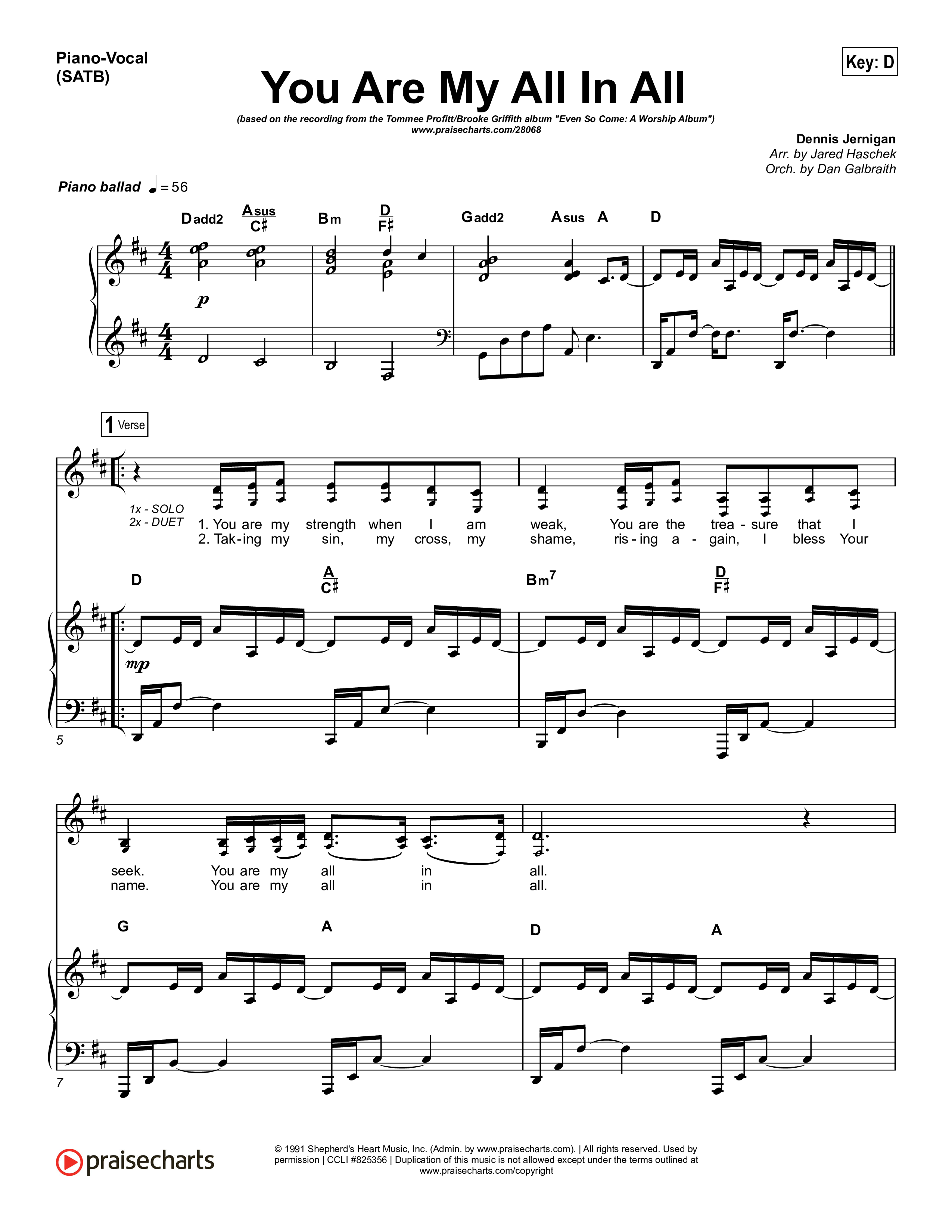 You Are My All In All Piano/Vocal (SATB) (Tommee Profitt & Brooke Griffith)