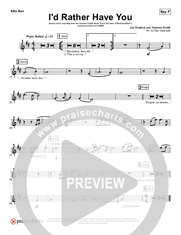 I'd Rather Have You Alto Sax (Tommee Profitt & Brooke Griffith)