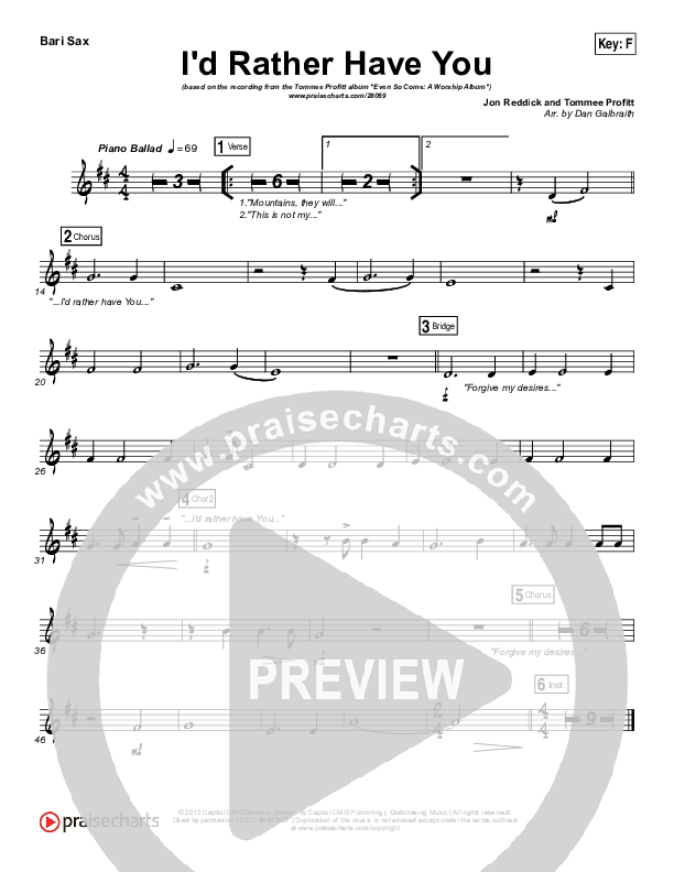 I'd Rather Have You Bari Sax (Tommee Profitt & Brooke Griffith)
