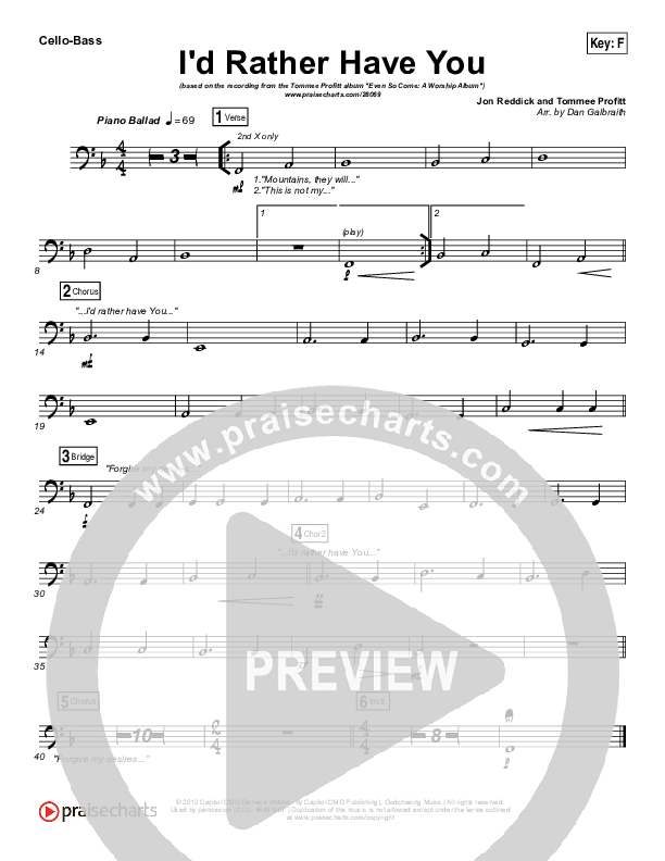 I'd Rather Have You Cello/Bass (Tommee Profitt & Brooke Griffith)