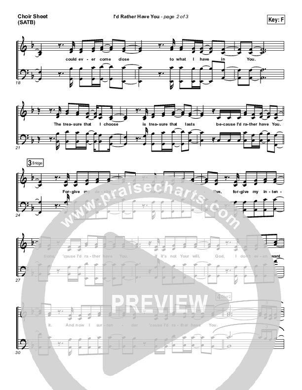 I'd Rather Have You Choir Sheet (SATB) (Tommee Profitt & Brooke Griffith)