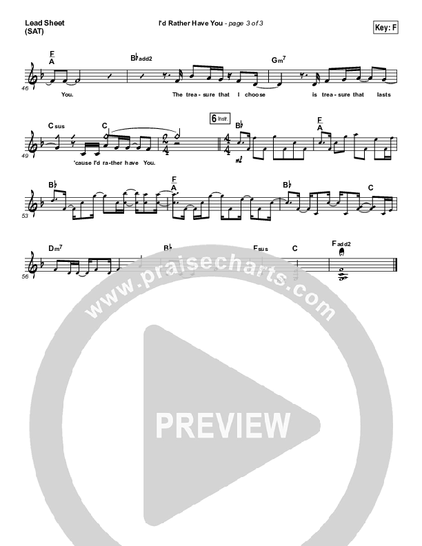 I'd Rather Have You Lead Sheet (SAT) (Tommee Profitt & Brooke Griffith)