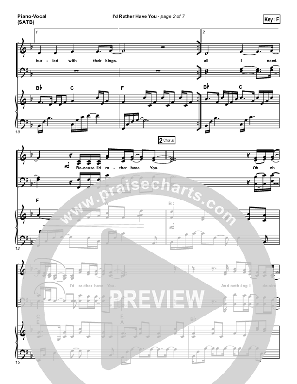 I'd Rather Have You Piano/Vocal (SATB) (Tommee Profitt & Brooke Griffith)