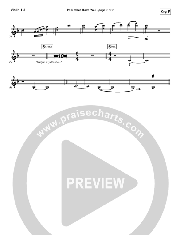 I'd Rather Have You Violin 1/2 (Tommee Profitt & Brooke Griffith)