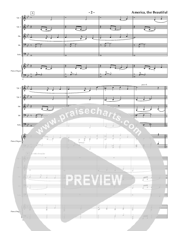 America The Beautiful (Instrumental) Conductor's Score (AnderKamp Music)