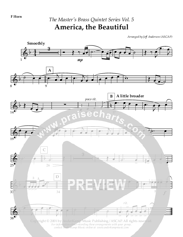 America The Beautiful (Instrumental) French Horn (AnderKamp Music)