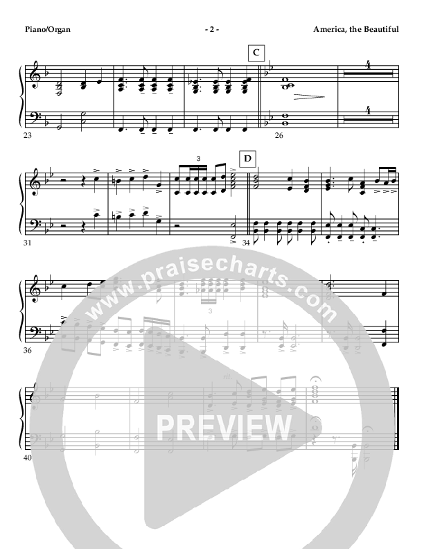 America The Beautiful (Instrumental) Piano Sheet (AnderKamp Music)