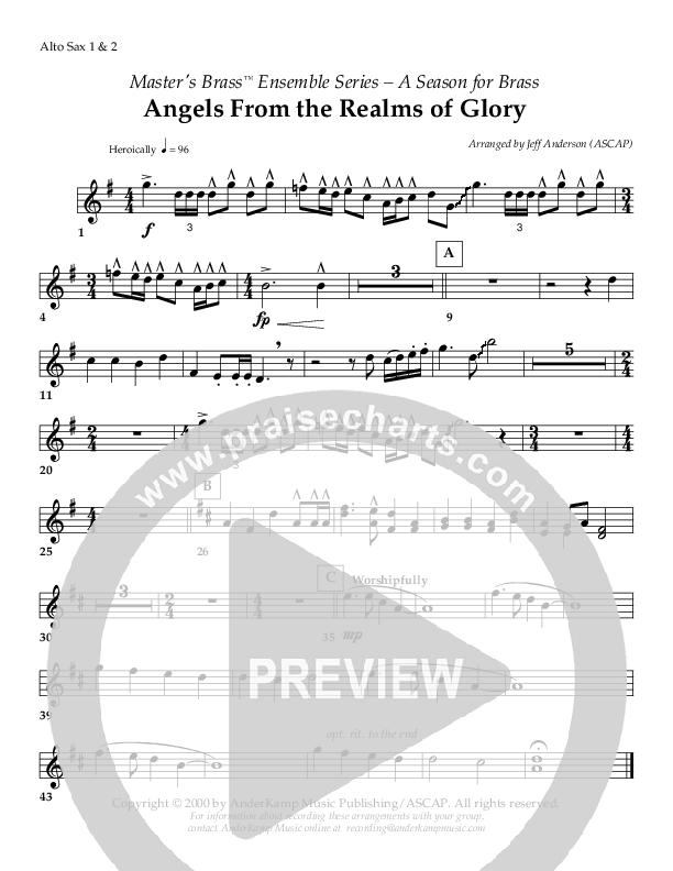 Angels From The Realms of Glory (Instrumental) Alto Sax ()