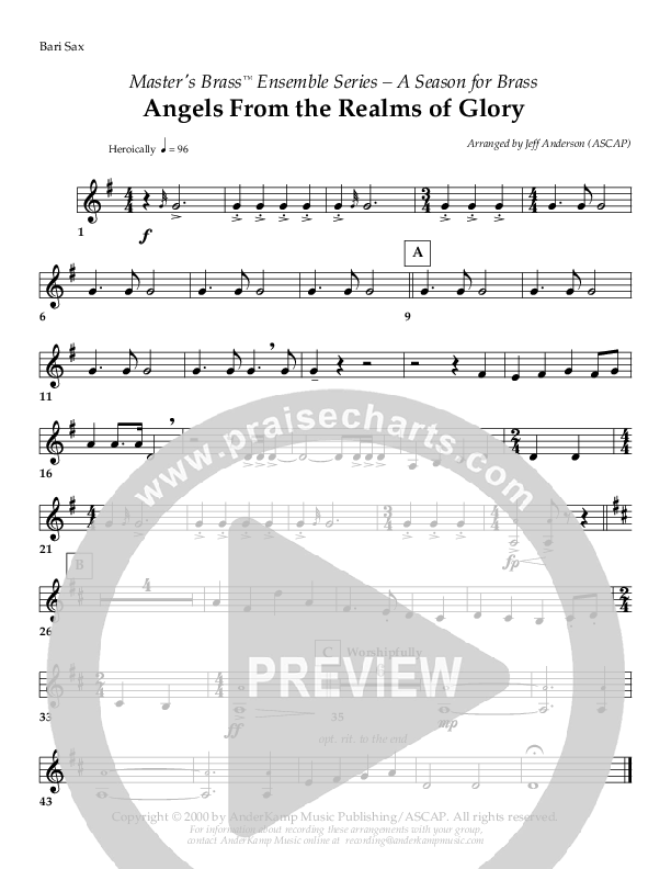 Angels From The Realms of Glory (Instrumental) Bari Sax ()