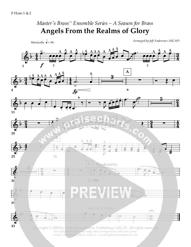 Angels From The Realms of Glory (Instrumental) French Horn 1/2 ()
