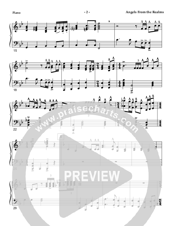 Angels From The Realms of Glory (Instrumental) Piano Sheet ()