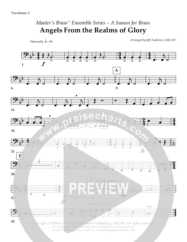 Angels From The Realms of Glory (Instrumental) Trombone 3 ()