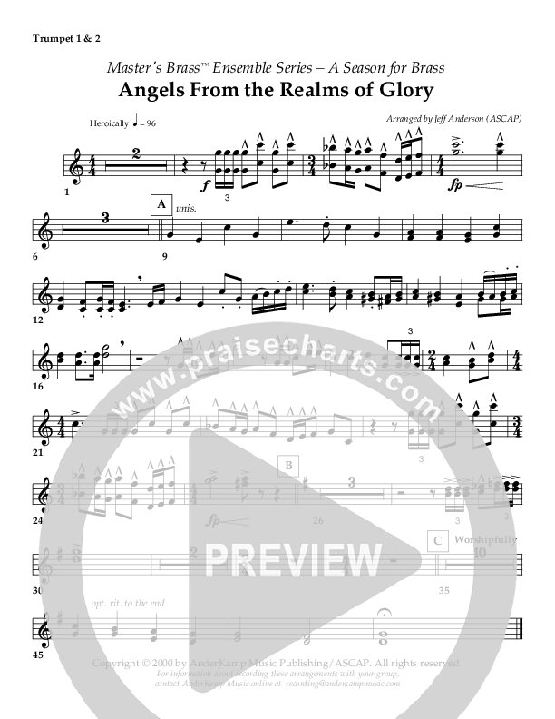 Angels From The Realms of Glory (Instrumental) Trumpet 1,2 ()