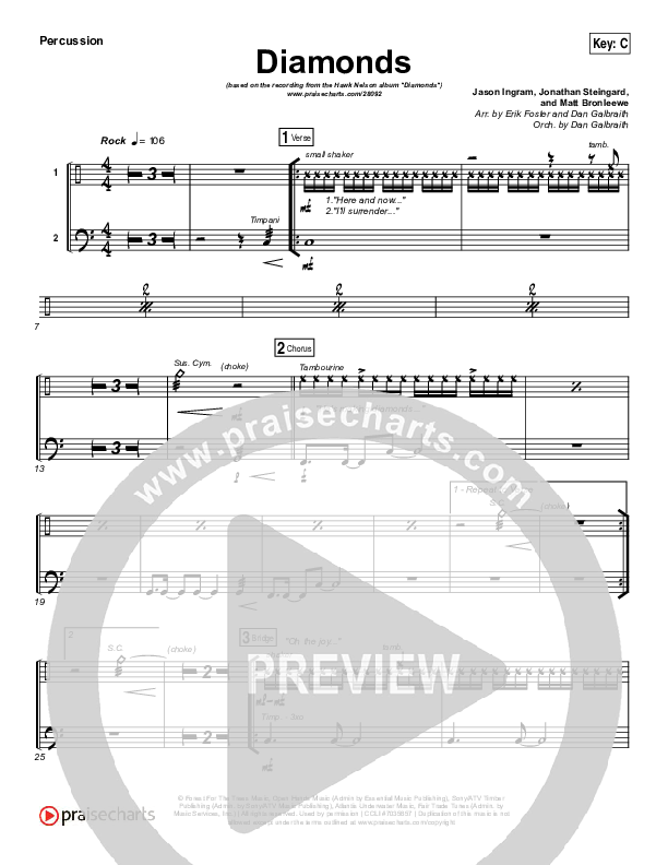 Diamonds Percussion (Hawk Nelson)