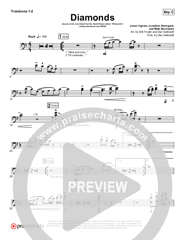 Diamonds Trombone 1/2 (Hawk Nelson)