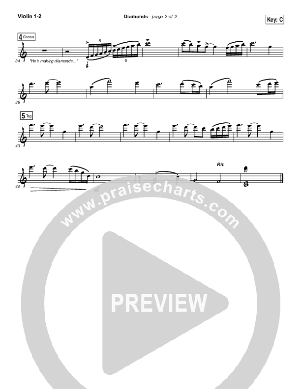 Diamonds Violin 1/2 (Hawk Nelson)