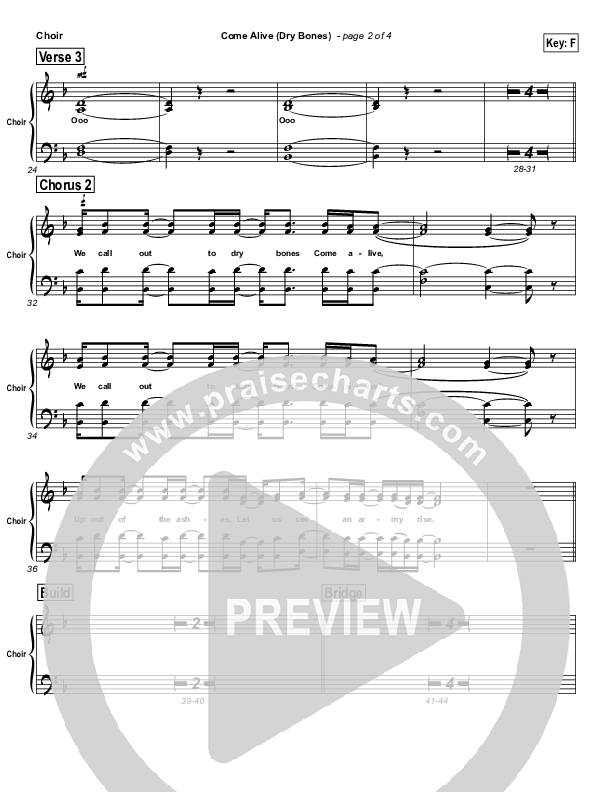 Come Alive (Dry Bones) Choir Sheet (SATB) (Cross Church Worship / Julio Arriola)