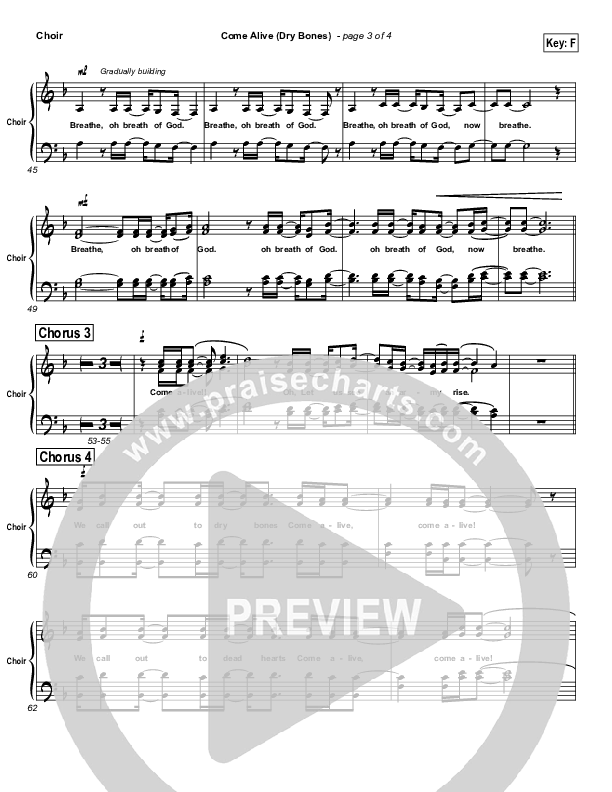 Come Alive (Dry Bones) Choir Sheet (SATB) (Cross Church Worship / Julio Arriola)