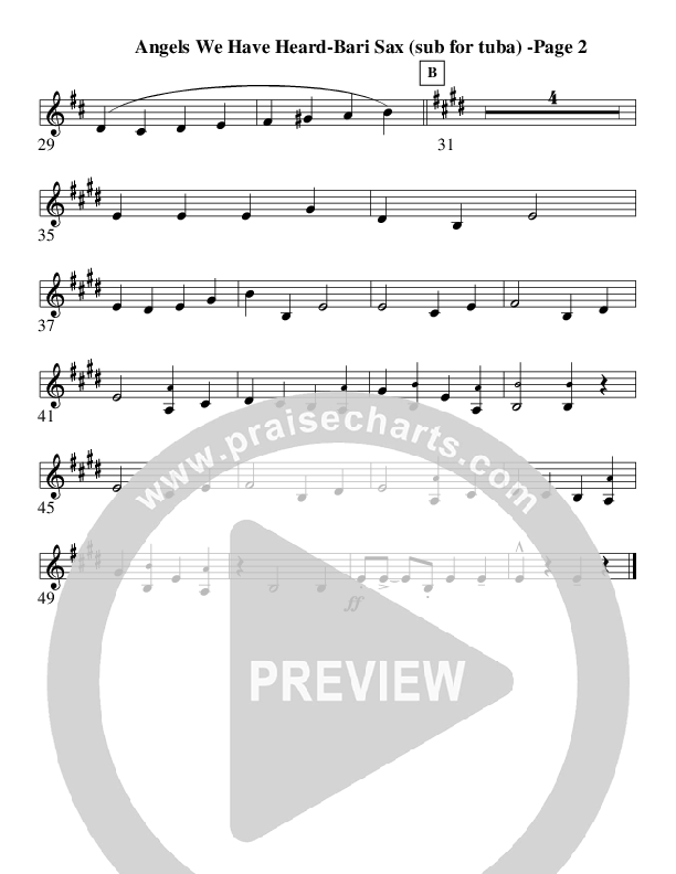 Angels We Have Heard On High (Instrumental) Bari Sax (AnderKamp Music)